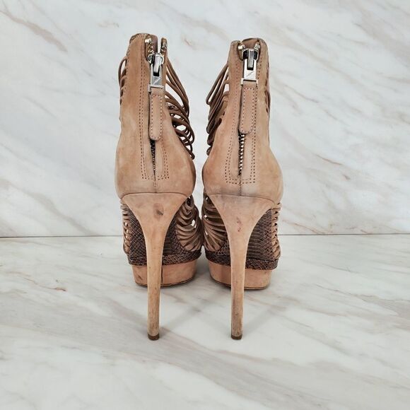 Brian‎ Atwood BFFrontera Suede Leather Gladiator Heels Size 8.5 - Picture 4 of 8